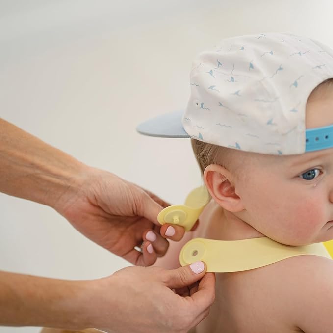 Magnetic Silicone Bibs 2-Pack Waterproof, Dishwasher Safe, BPA Free Food-Grade, Baby Feeding Bib