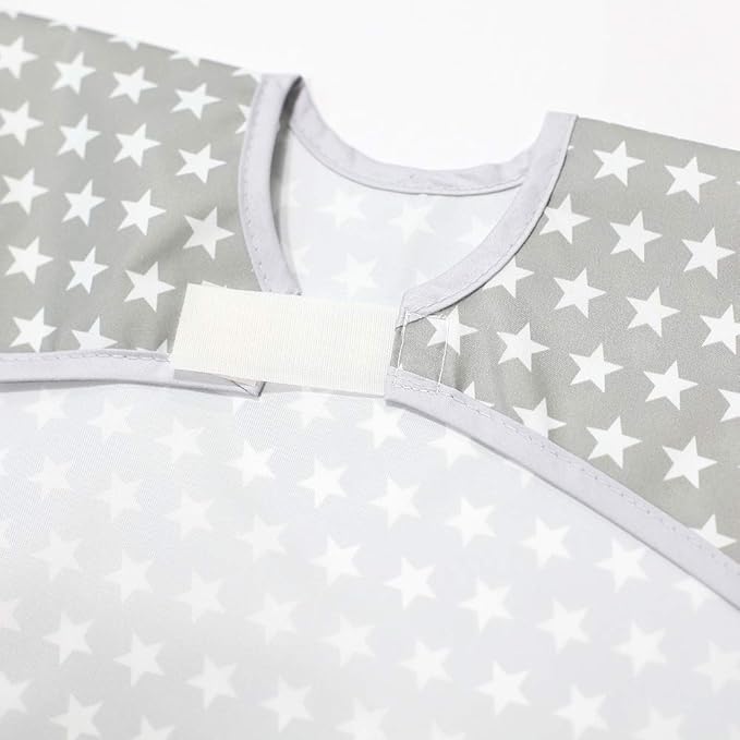 Short Sleeve Waterproof Bib for Toddlers – Feeding Apron for Mealtime, Daycare, Self-Feeding & Messy Play, Baby Bib