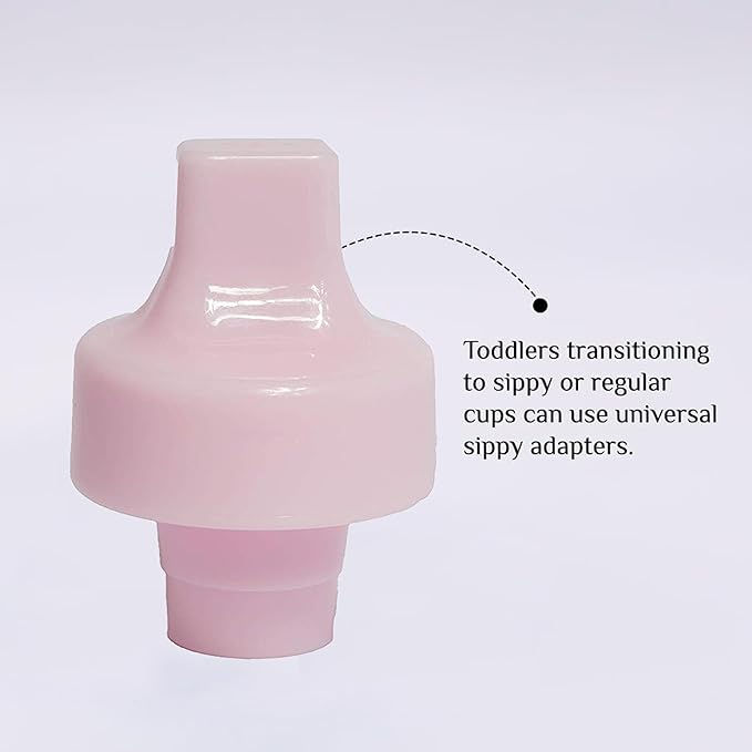 Refresh-a-Baby Reusable Bottle Top Spout Adapter – Reusable, Easily Convert Any Bottle into a Spill-Proof Sippy – Perfect for Travel & Everyday Use, BPA-Free, Dishwasher Safe - Pack of 2 (Baby Pink)