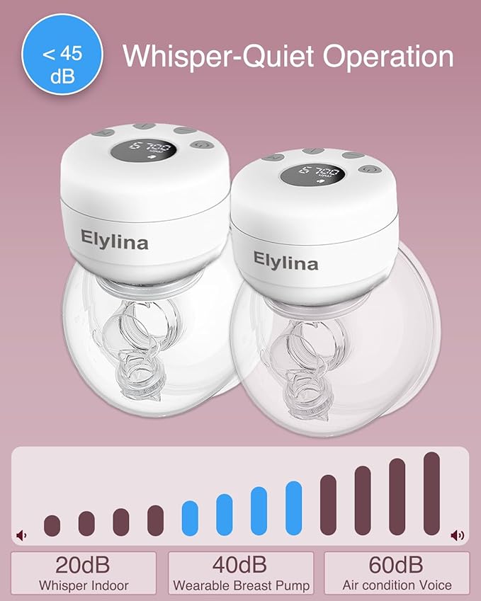 Wearable Breast Pump Hands Free｜Electric, Portable & Hands-Free, Super Quiet & Strong Suction, 2 Modes 9 Levels, Easy Clean, Auto Memory, All-Day Battery, 3 Flange Sizes (21mm/24mm/27mm)