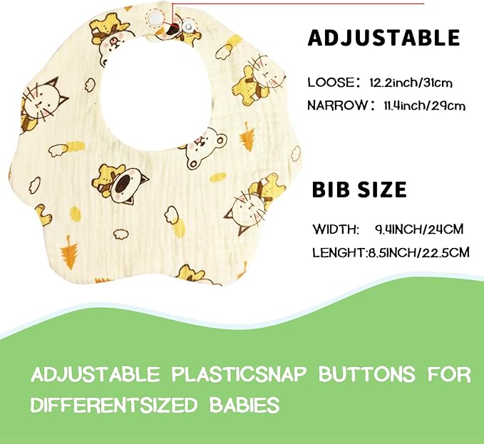 Baby Bibs Muslin Bibs for Baby Girl Boy for Drooling and Teething 10 Pack