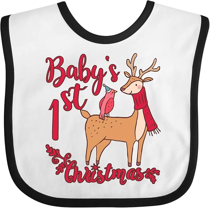 inktastic Baby's First Christmas Baby Bib