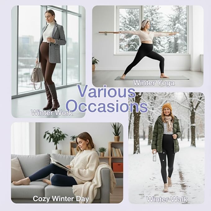 GROTEEN 3 Pack Women's Maternity Leggings with Pockets Over The Belly Workout Yoga Pregnancy Pants