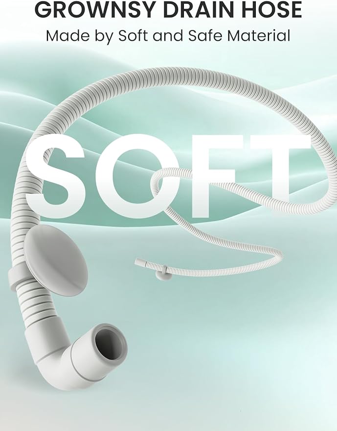 Grownsy Drain Hose 1M, Soft, Durable and Flexible for GROWNSY EaseClean Bottle Washer, Momcozy and Papablic Baby Bottle Washer Replacement Accessory for Easy Water Drainage