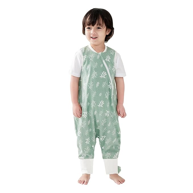 Duomiaomiao 0.5 TOG Toddler Sleep Sack 12-24 Months 100% Cotton Lightweight Baby Sleep Sack with Feet, Breathable Comfy Toddler Wearable Blanket