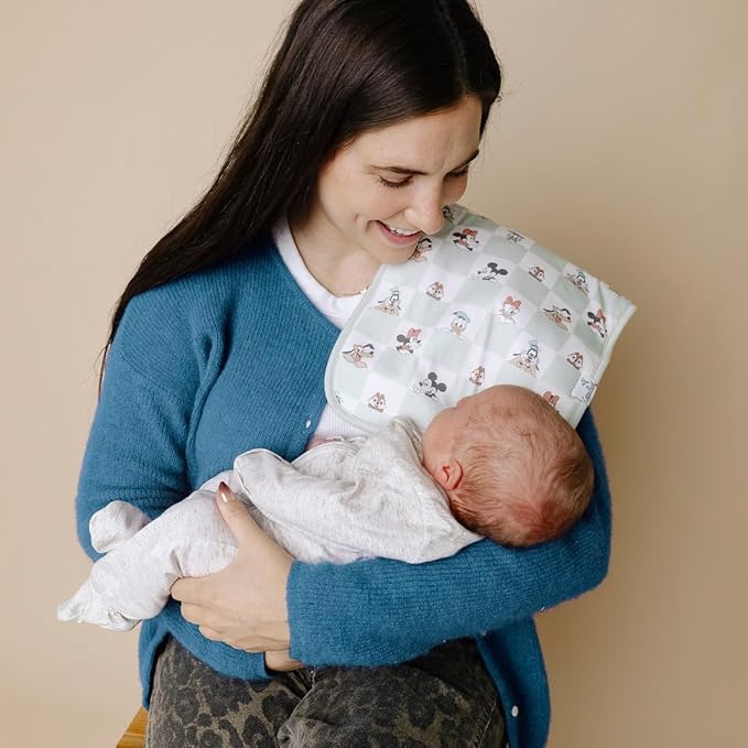 Copper Pearl Baby Burp Cloth Large 21''x10'' Size Premium Absorbent Triple Layer 3-Pack Gift Set Mickey Mouse & Friends