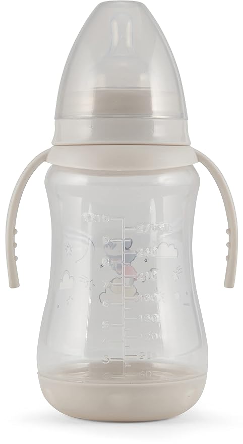 Disney 2 Pack 10 Ounce Baby Bottles with Character Prints and Colored Covers with Double Handle - BPA Free and Easy to Clean