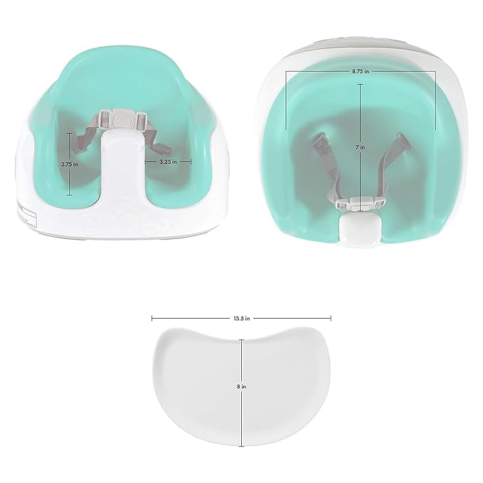 Bumbo 2 Pack 3-in-1 Multi-Seat for 6 to 36 Months, Travel Baby Feeding and Play Floor Seat, All-in-One Portable Booster with Tray & Toddler High Chair, Aqua