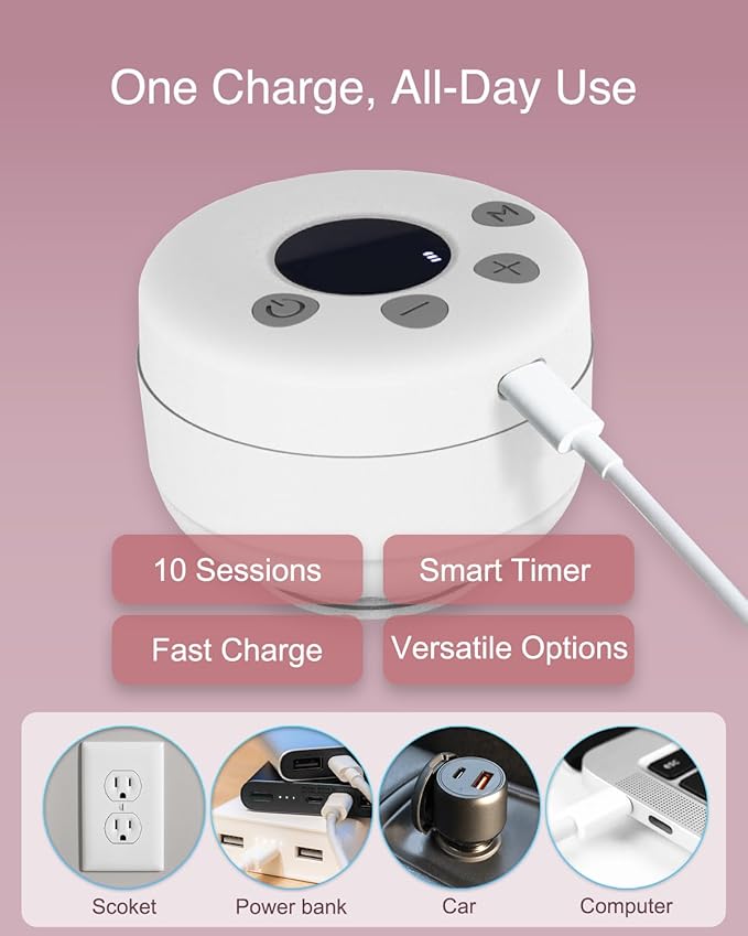 Wearable Breast Pump Hands Free｜Electric, Portable & Hands-Free, Super Quiet & Strong Suction, 2 Modes 9 Levels, Easy Clean, Auto Memory, All-Day Battery, 3 Flange Sizes (21mm/24mm/27mm)