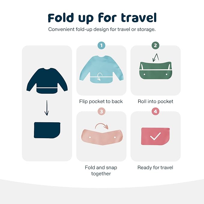 Tiny Twinkle Long Sleeve Bib for Babies & Toddlers – 2 Pack Waterproof Smock Bibs for Eating – Machine Washable & Mess-Proof, Baby Feeding Essential & Shower Must-Have (Taupe Dandelion,2-4Y)