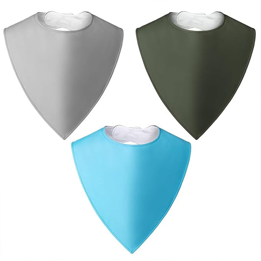 Adult Absorbent Drool Bandana Bibs, Large Soft Bibs Set for Special Needs,Teens,Big Kid 13+ Years Boy Girl Men Women,3 Pack