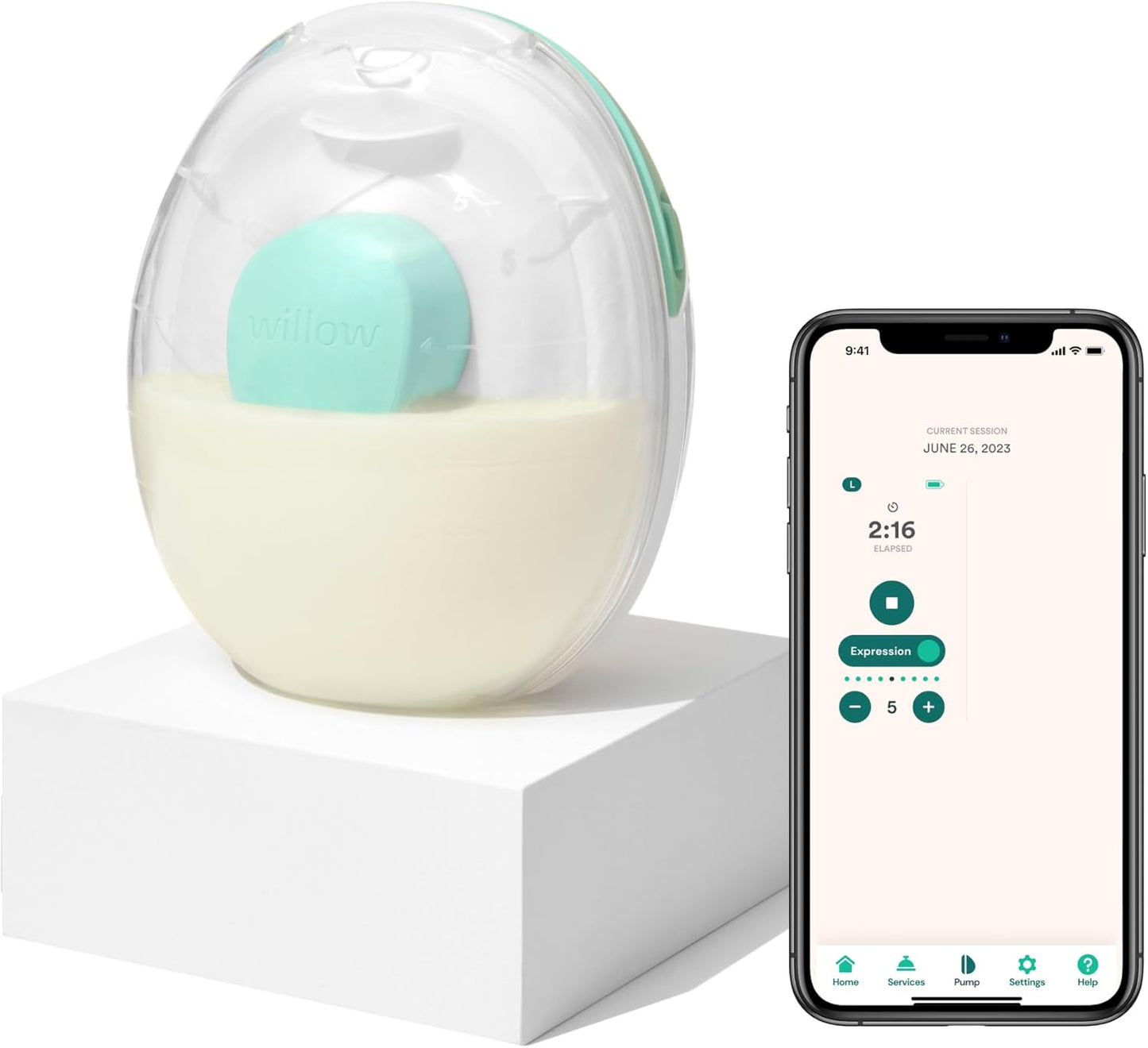 Willow Go - Hands Free Breast Pump - Wearable Breastfeeding Pump - Portable, Electric, Cordless, & 9 Levels of Hospital Grade Suction Strength - Postpartum Essentials - Single Breast Pump