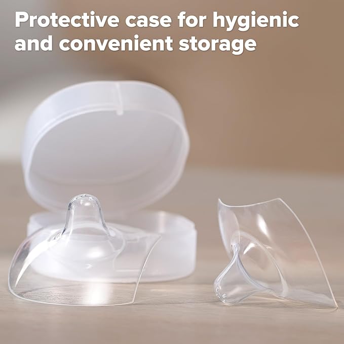 haakaa Nipple Shields for Nursing Nipple Shield for Breastfeeding with Storage Case Ultra-Thin Food-Grade Silicone (24mm, 2pcs)