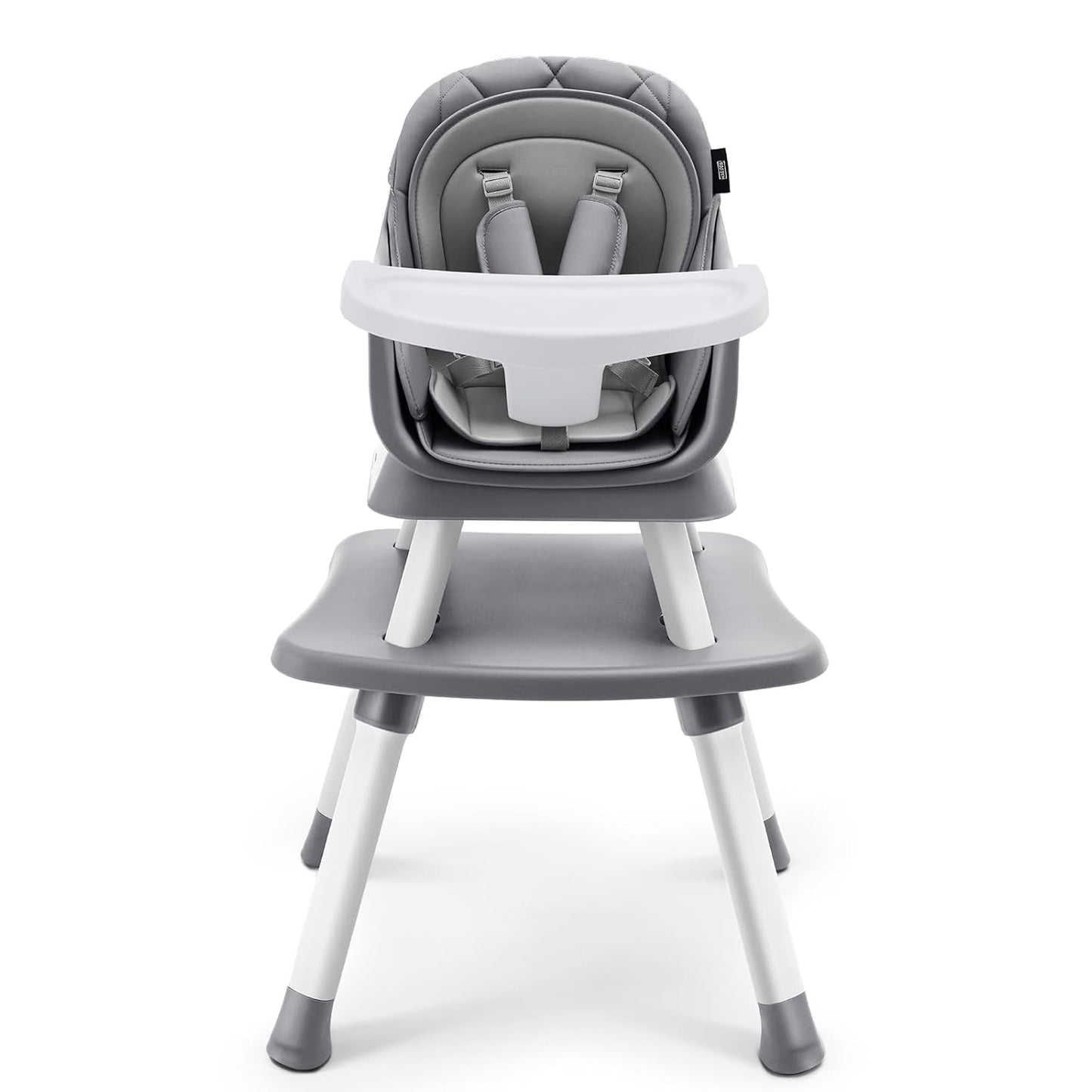 HARPPA 6 in 1 Baby High Chair, Convertible Infant Feeding Chair for Babies & Toddlers Table, Dining Booster Seat with Removable Tray, Grey