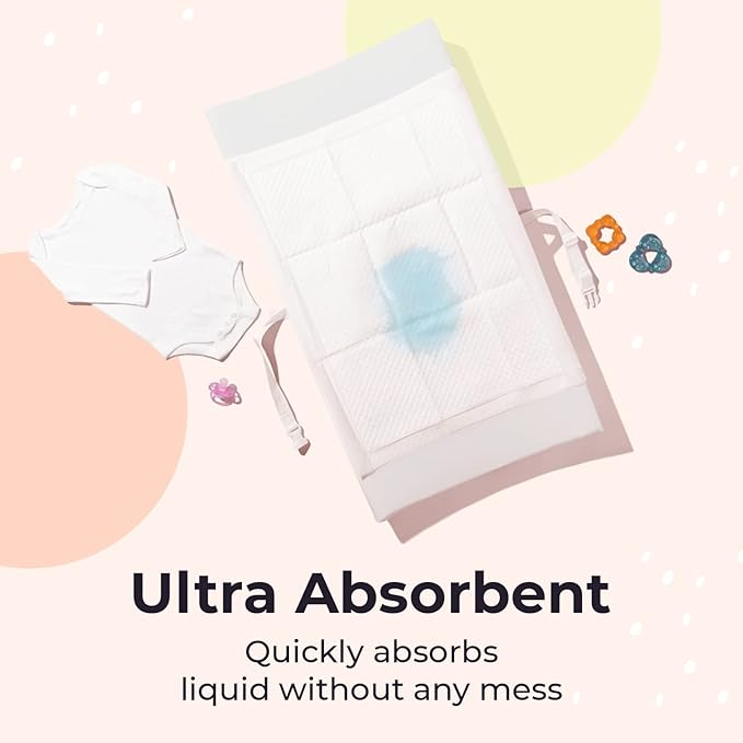 Peekapoo - The Original Disposable Baby Changing Pad Liners – 50 Pack | Super Soft, Waterproof, Ultra Absorbent | Portable, Travel-Friendly, Mess-Free Diaper Changes Anywhere