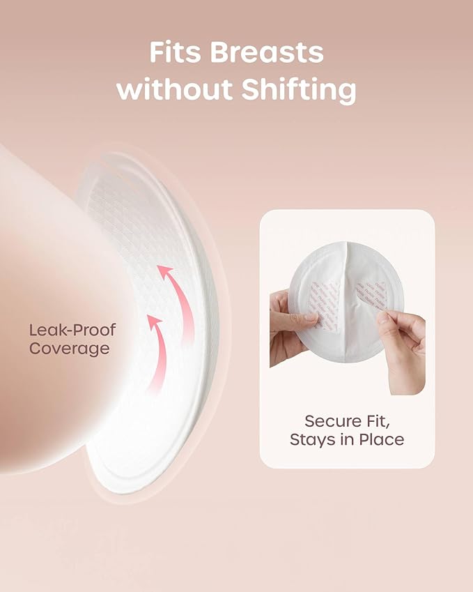 Nuliie Super Absorbent & Featherlight Disposable Nursing Pads 100 Count, Stay Dry, Soft & Breathable Breast Pads for Leaking Milk, Leakproof, Individually Packaged Breastfeeding Essentials for Moms