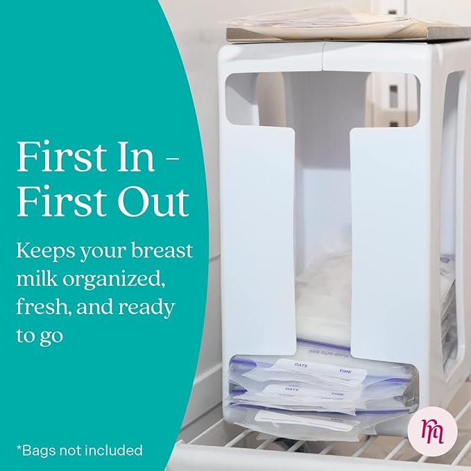 Nurse & Nourish 2 Pack Breast Milk Storage Tower - Convenient Storage for Milk Freezer Bags - Efficiently Store in Freezer Organizer Tower Breast Storing Containers for Up to 120oz