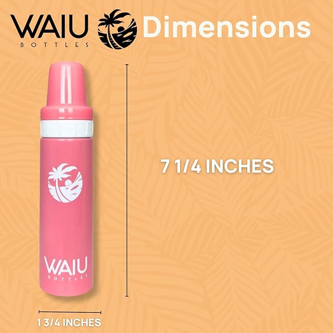 Waiu Insulated Stainless Steel Baby Bottle BPA-Free | Keeps Drinks Hot for 8 Hours, Cold for 24 Hours | 4 oz. (Pink)