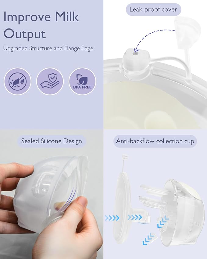 Breast Pump Hands Free K3 Updated, Wearable Breastfeeding Pump with Soft Double-Seal Flange, 1800mAh Long Battery Life & LED Display, 3 Modes & 9 Levels Electric Breast Pumps Portable,15-24mm