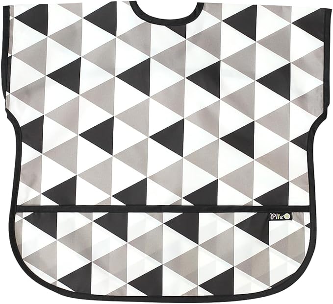 Short Sleeve Waterproof Bib for Toddlers – Feeding Apron for Mealtime, Daycare, Self-Feeding & Messy Play, Baby Bib