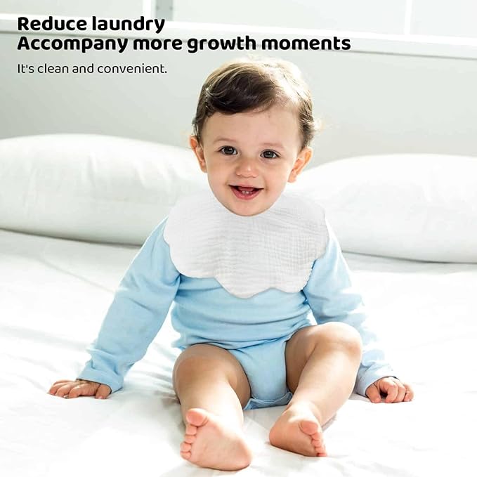 Muslin Baby Bibs for Drooling and Teething Newborn Drool Bibs for Baby Girl Boy