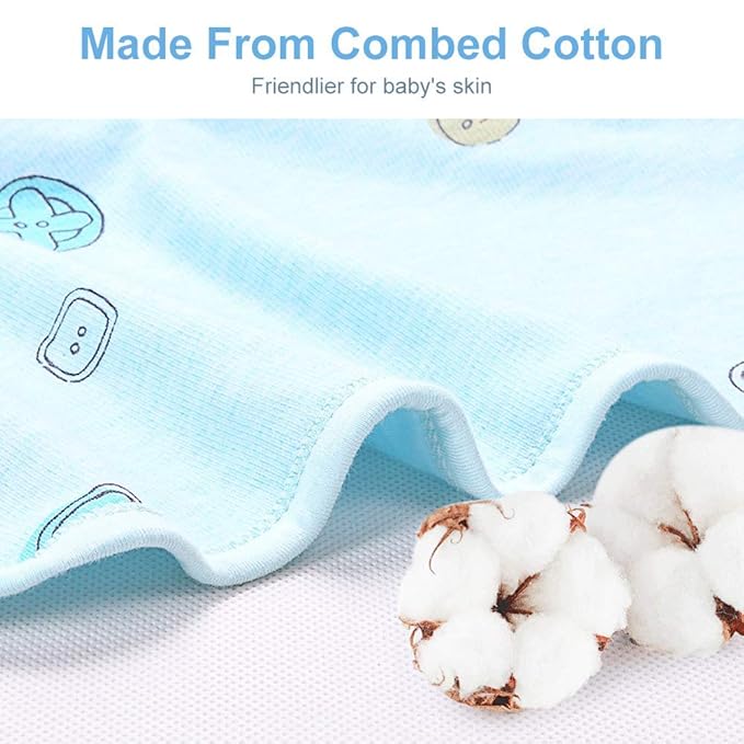 Premium Soft Cotton Baby Swaddle Blankets, Unisex Baby Blanket Wrap for Newborn Baby Boys Girls, Skin Friendly Wearable Swaddling Sleep Sack Calms Startle Reflex (Blue, 0-3 Months + 3-6 Months)