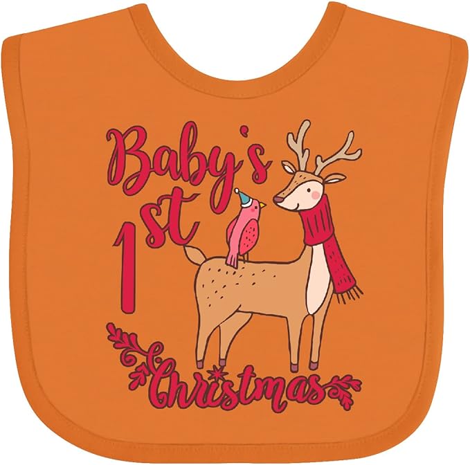 inktastic Baby's First Christmas Baby Bib