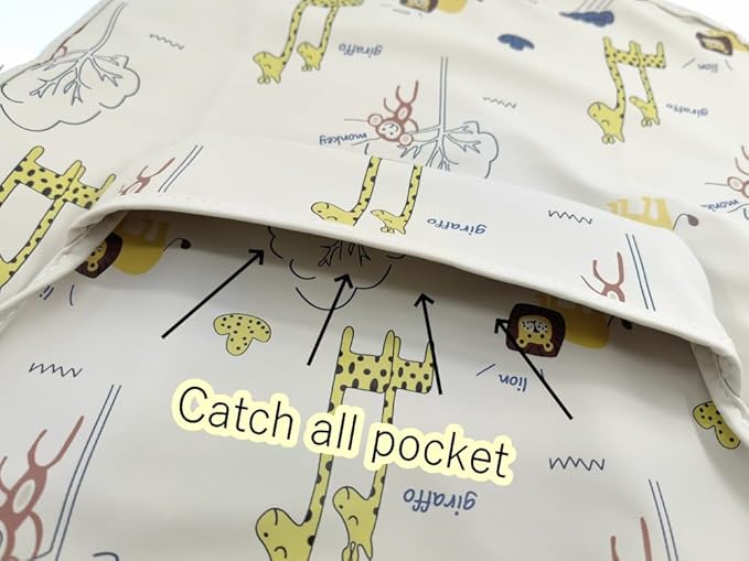 GZMM Waterproof Baby Bibs,Infant Toddler Extra Cover Feeding Bib With Food Catcher,Easy Clean & Washable