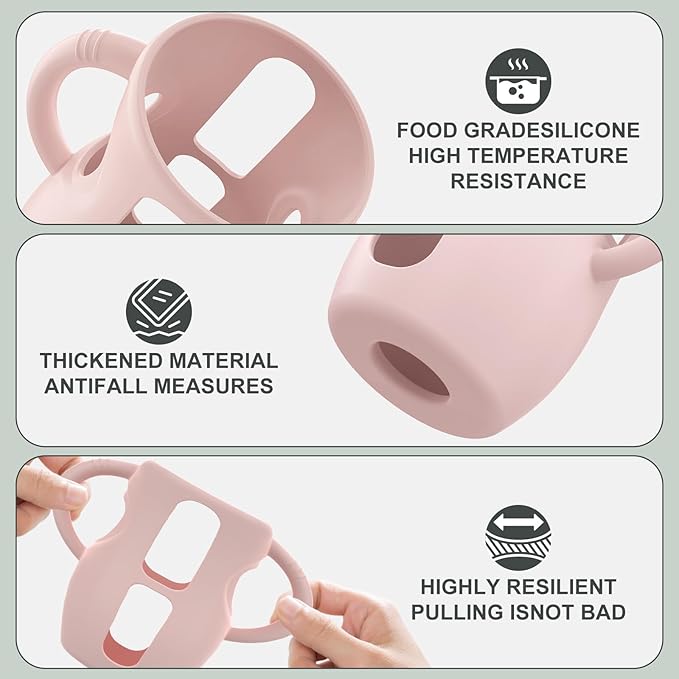 3PCS Philips Avent Glass Bottle Silicone Sleeves with Handles, Compatible with Philips Avent Glass Bottles 4 oz, Suitable for Avent Baby Bottles 4 oz, and Easy to Clean