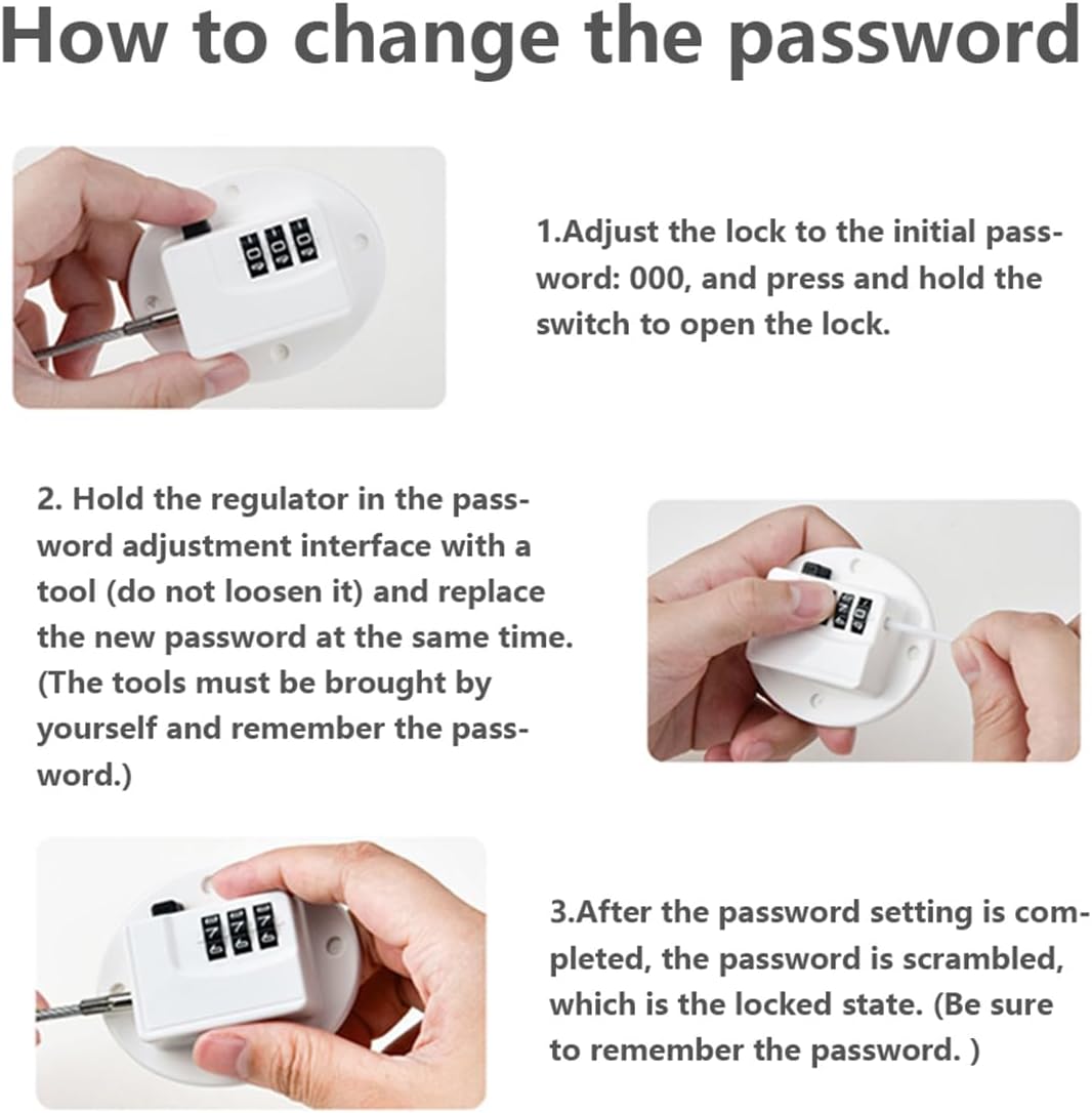 Heavy Duty Combination Refrigerator Lock (4 Pack) - Fridge Lock for Fridge, Cabinets, Drawers, Window and Cabinet Locks Baby Proofing, Strong Non-Marking Adhesive No Drilling (White)