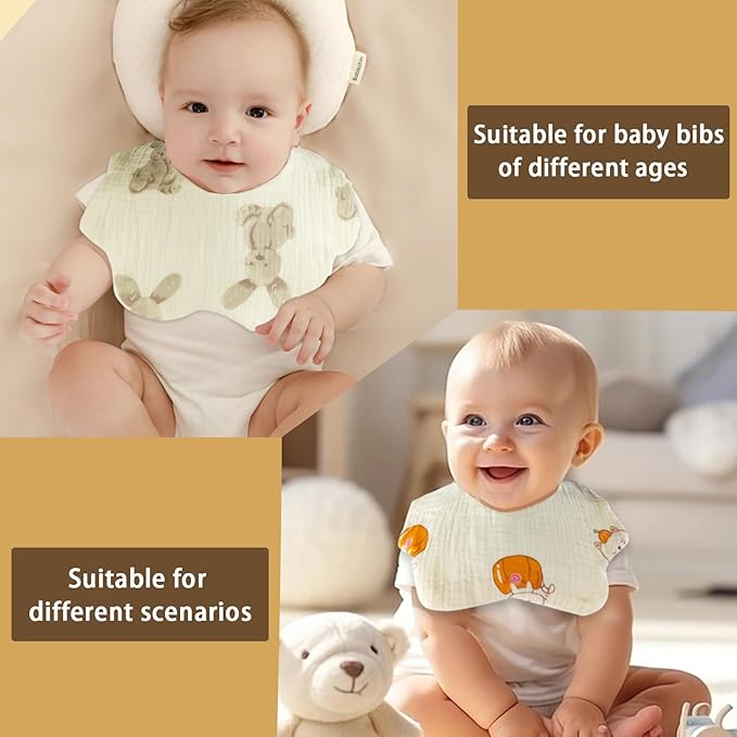 Baby Bibs Muslin Bibs for Baby Girl Boy for Drooling and Teething 10 Pack