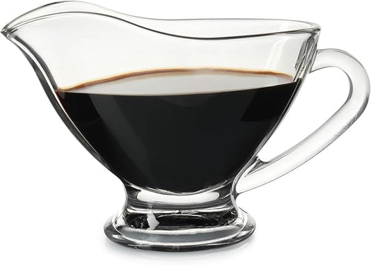 Fox Run Glass Gravy Boat, 9 oz, 270 ml Large Gravy Serving Dish With Handle