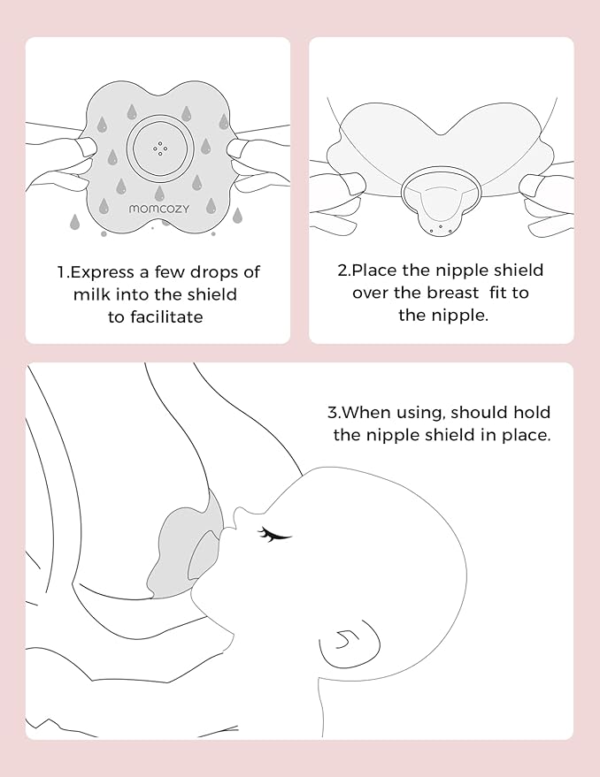 Momcozy Nipple Shield, Floral Contact Nipple Shield for Breastfeeding Moms with Flat or Inverted Nipples