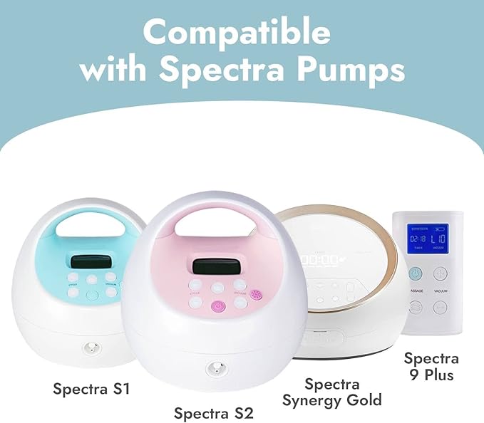 [8-Count] Papablic Duckbill Valves and Silicone Membrane Compatible with Spectra S1, S2 and 9 Plus Breastpumps, Not Original Spectra Pump Parts, BPA/DEHP Free, Blue