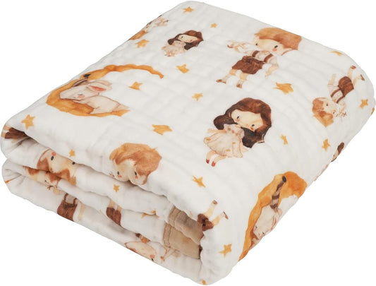 Organic Cotton Muslin Baby Blanket for Boys and Girls - Luxurious Soft Toddler Quilt for Swaddling - Gender Neutral Blankets Makes a Great BoyGirl