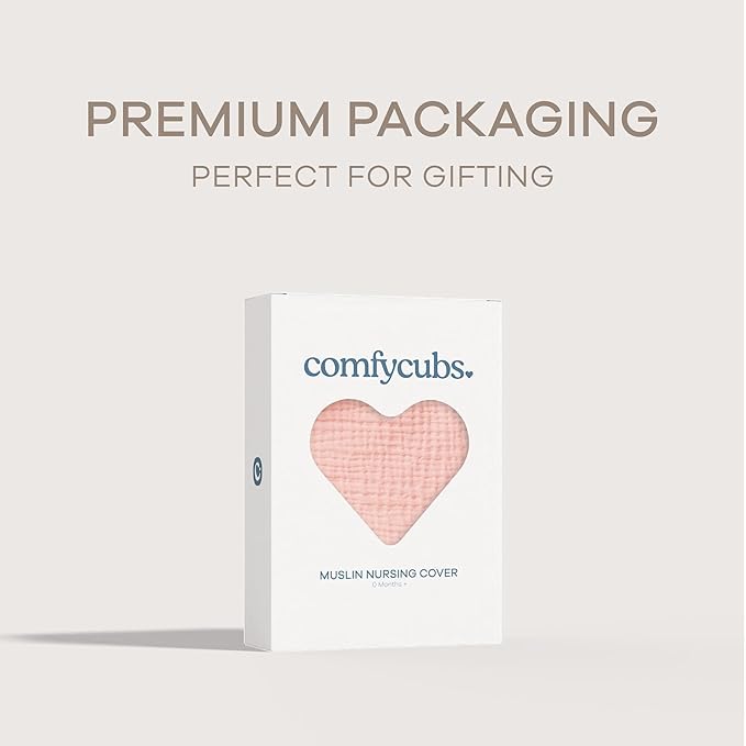 Comfy Cubs Muslin Nursing Cover, Pack of 1, 100% Muslin Breastfeeding Cover - Soft & Breathable Baby Nursing Scarf with Adjustable Neck Strap - Portable, Lightweight & Privacy Coverage - Lace