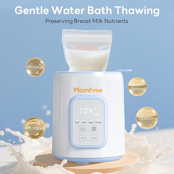 Baby Bottle Warmer, 8-in-1 Fast Bottle Warmer for Breastmilk and Formula,Feeding Baby Essentials at Home Use, Milk Warmer for New Born Baby Bottles(Blue)