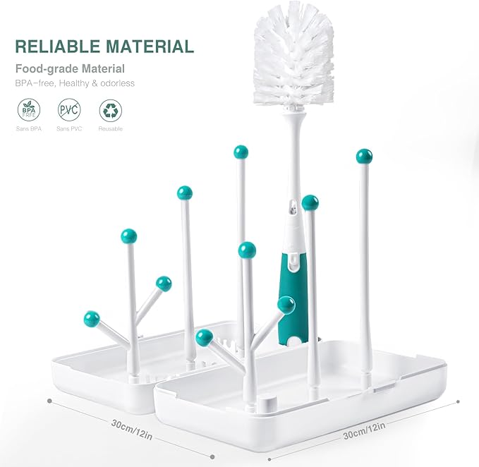 Termichy Travel Baby Bottle Drying Rack, Compact Size with Large Capacity for Working Mom, Visit Families, Friends or Camping with Baby Teal