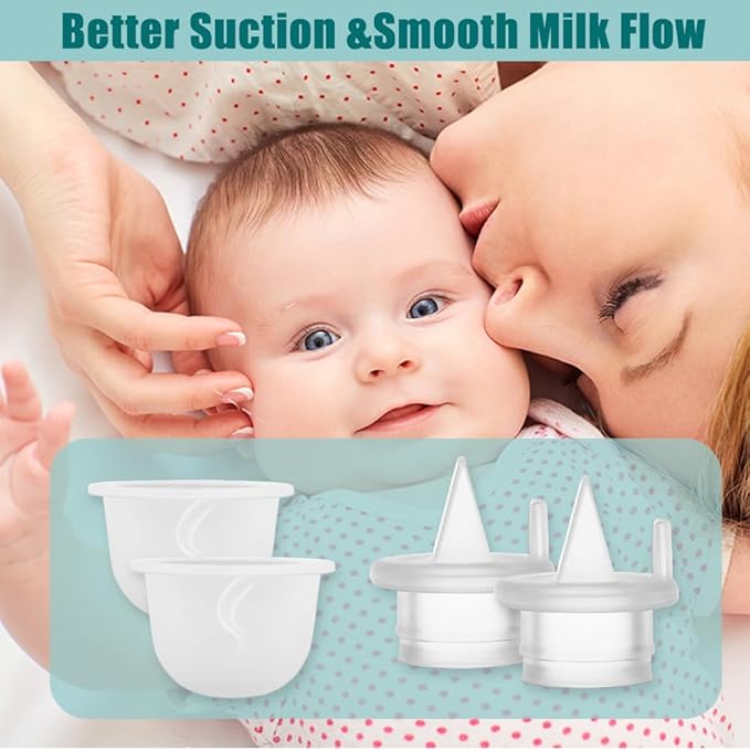 2pcs Duckbill Valves and 2pcs Silicone Diaphragm Compatible with Zomee Z1/Z2/BabyBuddha/NCVI 8782/8780/Motif Twist Breast Pump Replacement Pump Accessories