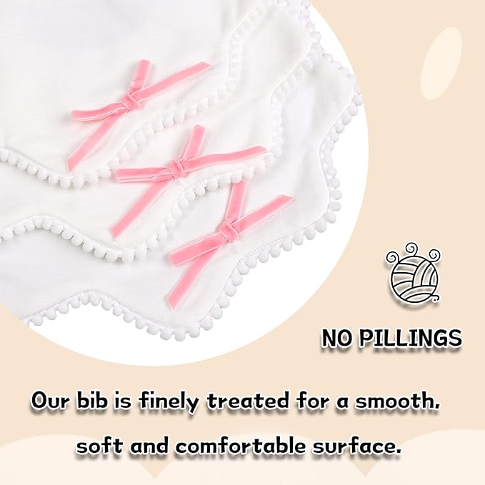 Bamery Baby Bandana Bibs White Cotton Drool Bibs for Drooling and Teething Absorbent for Boy Girl