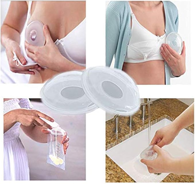 Breast Shells, Milk Saver, Nursing Cups, Nursing Moms to Ease Nipple Pain, BPA-Free and Reusable, Collect Breast Milk Leak (2 Pack)