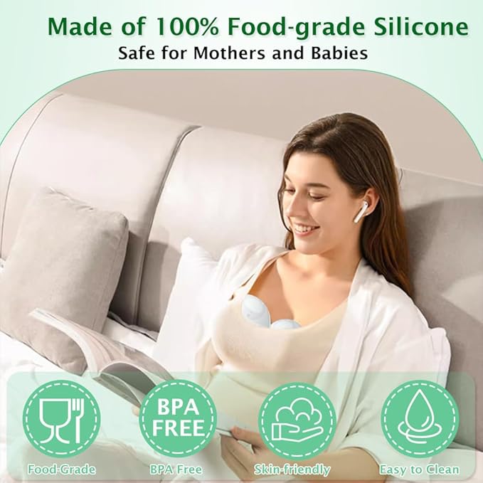 2pcs Duckbill Valves and 2pcs Pump Seals Diaphragm Compatible with Elvie Breast Pump, Replace for Elvie Pump Valves and Diaphragm, Pump Seal Used for Original Flange, Not Original Parts