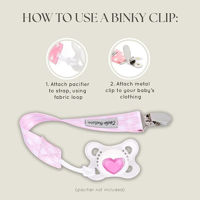 Dodo Babies 5-Pack Baby Burp Cloths - Soft & Absorbent Cotton Burp Cloths are Newborn Essentials Must Haves - Includes Pacifier Case and 2 Pacifier Clips - Colors: Pink, Grey, and Black