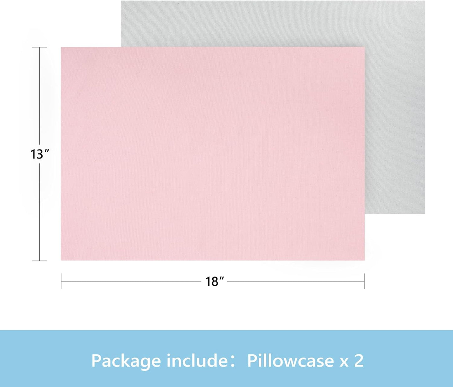 TILLYOU Toddler Pillowcase 2 Pack with Envelope Closure,13" x 18" Silky Soft Microfiber Travel Kids Pillowcase for Boys and Girls,Gray & Pink