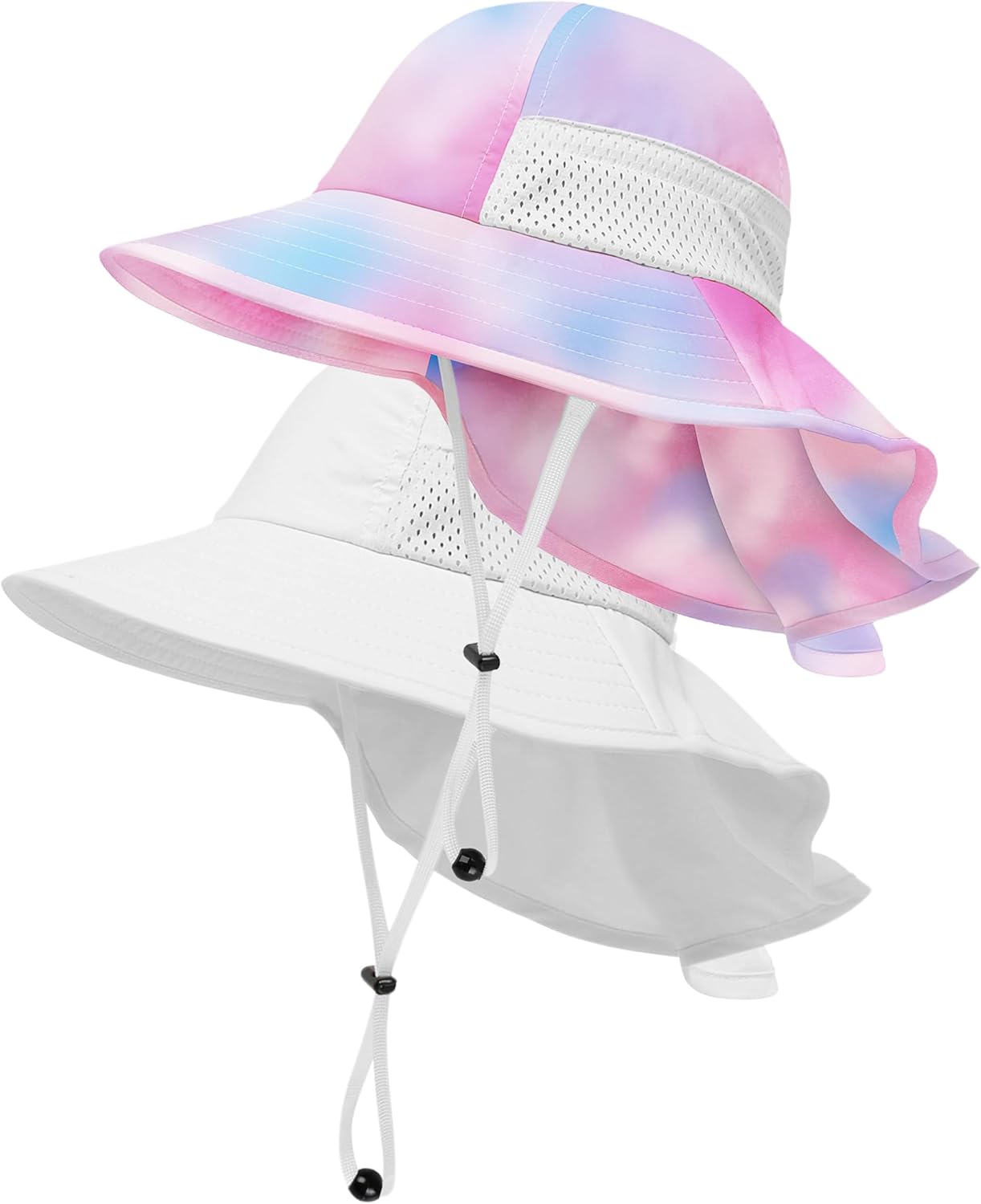 Toddler Baby Sun Hat Kids Summer UPF 50+ for Boys Girls Adjustable Beach Hats with Bucket Wide Brim Age 1-7 Years