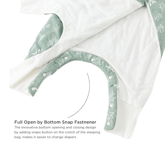 Duomiaomiao 1.5 TOG Toddler Sleep Sack 6-12 Months 100% Cotton Four Season Side Open Zipper Baby Sleep Sack with Feet, Breathable Toddler Wearable Blanket