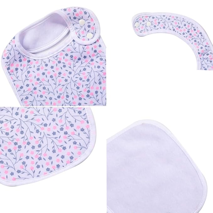 7 Pack Baby Cotton Absorbent Bibs for Drooling Teething