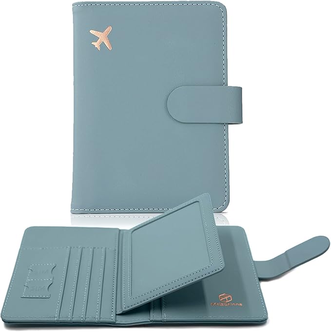 Melsbrinna Rfid Passport Holder for Travel women/Men, Cute Passport Wallet Rfid Blocking Card Slots, Rfid Passport Cover/CaseTravel Wallet, Passport Book Holder (1, Green2)