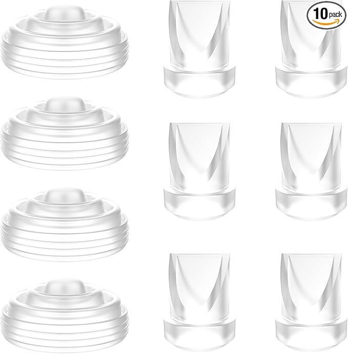 10PCS M5 Breast Pump Parts,6PCS Silicone Duckbill Valve & 4PCS Silicone Diaphragm Compatible with Momcozy M5 Wearable Breastpump,Original Mom Cozy M5 Breastfeeding Essential Replacement Accessories