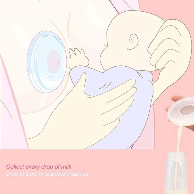 Breast Shells, Milk Saver, Nursing Cups, Nursing Moms to Ease Nipple Pain, BPA-Free and Reusable, Collect Breast Milk Leak (Pack of 2)